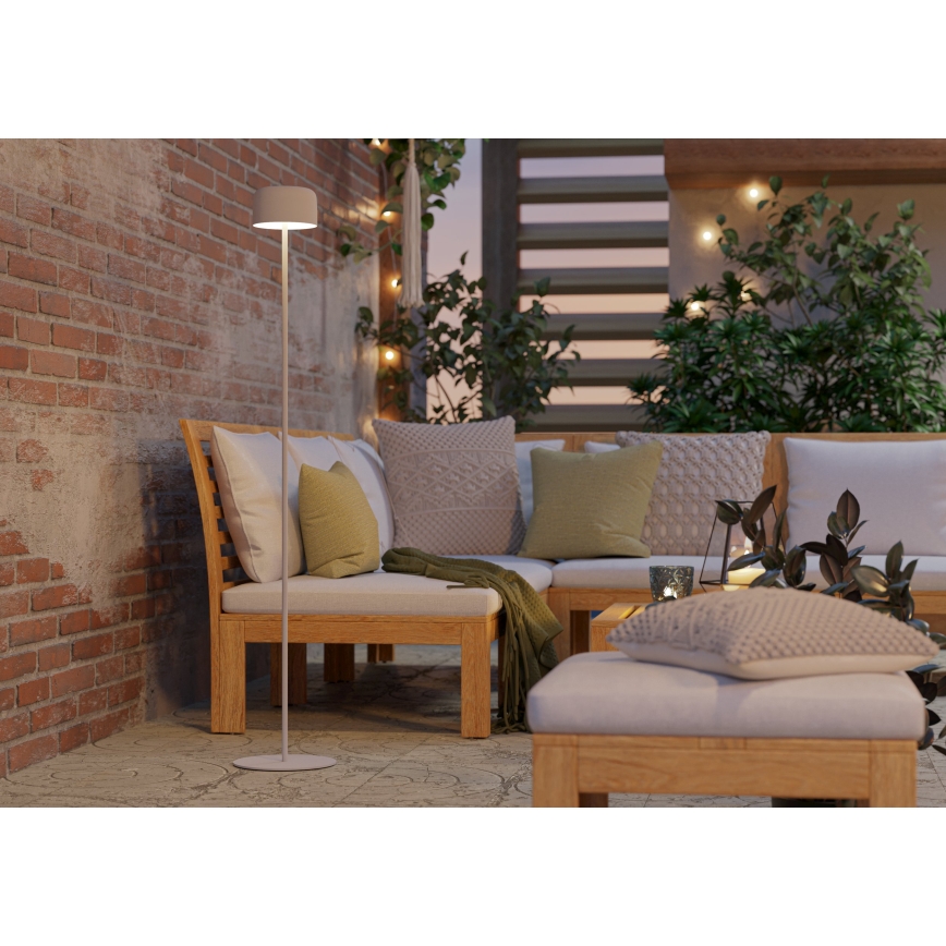 Eglo - Solar-Rechargeable LED Touch-Activated Floor Lamp LED/2,8W/3,7V 1800 mAh IP44 White