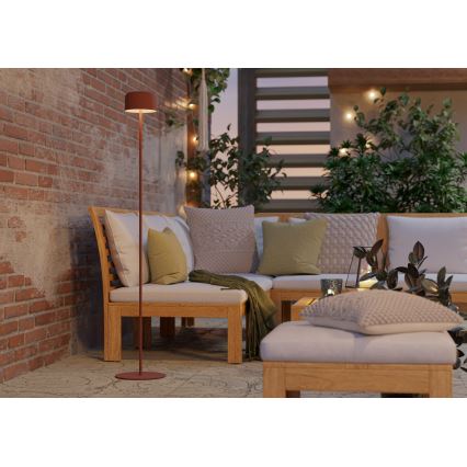 Eglo - LED Solar Rechargeable Touch Floor Lamp LED/2.8W/3.7V 1800 mAh IP44 Orange