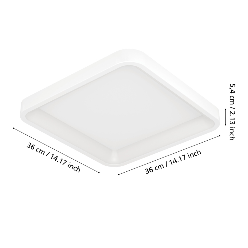 Eglo - RGBW LED Dimmable Ceiling Light LED/20W/230V 2700-6500K 35x35 cm White