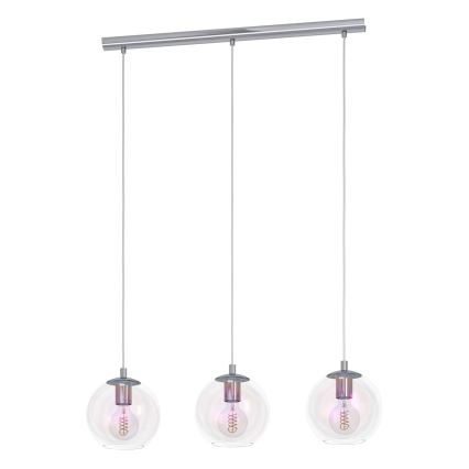 Eglo - Cable-suspended 3-light pendant 3xE27/60W/230V, polished chrome