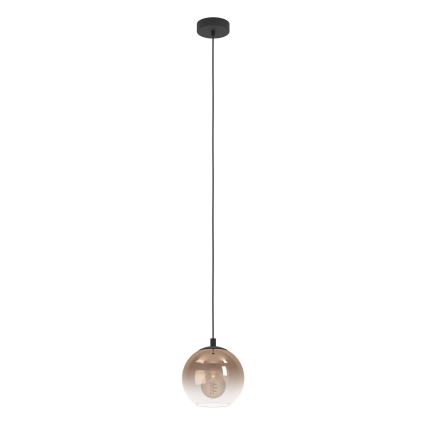 Eglo - Cable-hung pendant light 1xE27/60W/230V black/beige/smoked