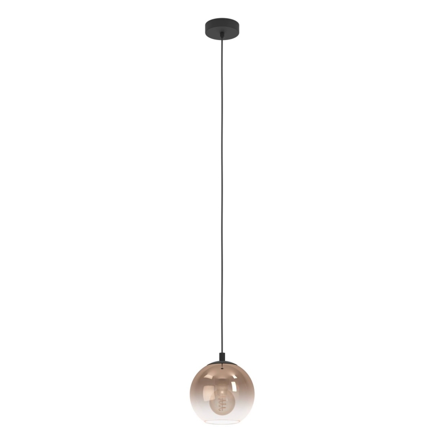 Eglo - Cable-hung pendant light 1xE27/60W/230V black/beige/smoked