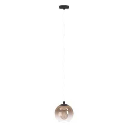 Eglo - Cable-hung pendant light 1xE27/60W/230V black/beige/smoked