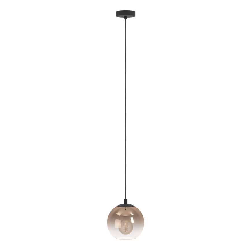 Eglo - Cable-hung pendant light 1xE27/60W/230V black/beige/smoked