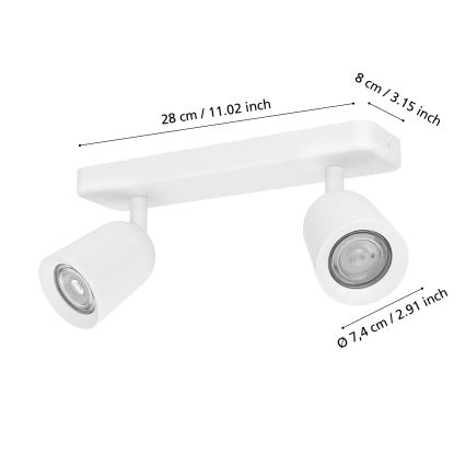 Eglo - Spotlight 2xGU10/10W/230V white