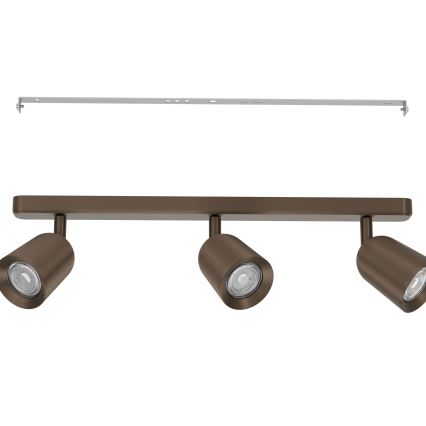 Eglo - Spotlight fixture 3xGU10/10W/230V bronze finish