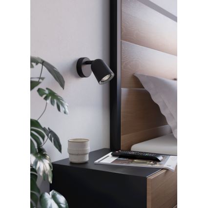 Eglo - Wall-mounted Spotlight 1xGU10/5W/230V, Black