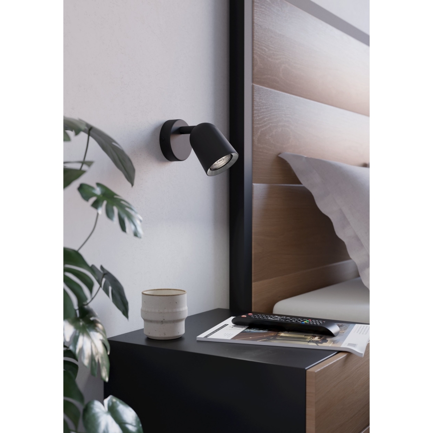 Eglo - Wall-mounted Spotlight 1xGU10/5W/230V, Black