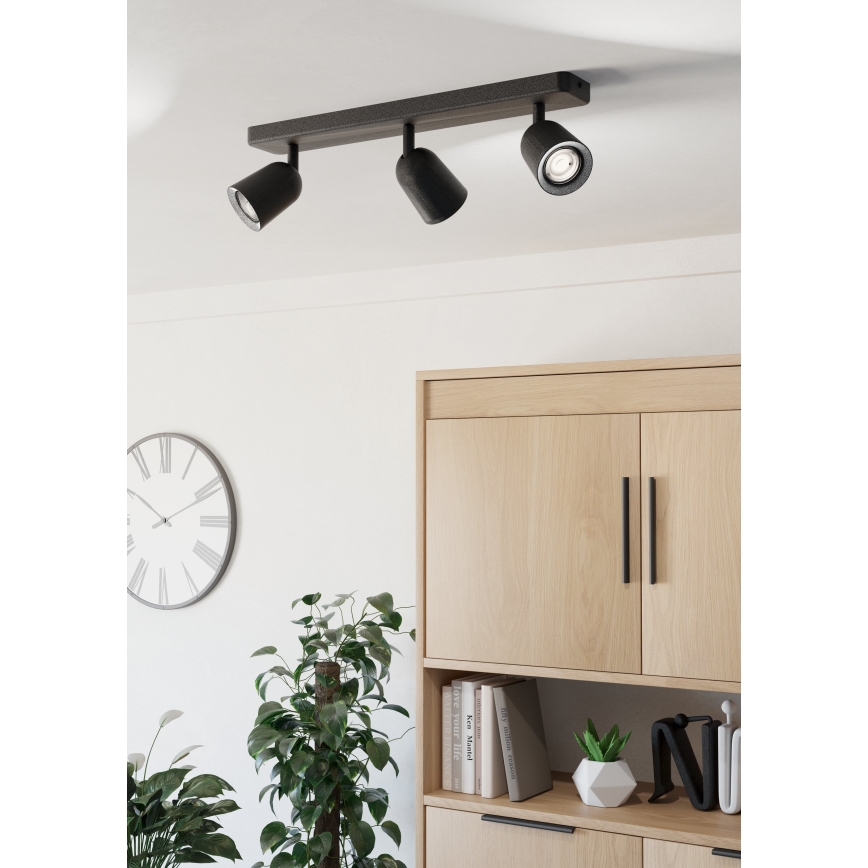 Eglo - Spotlight 3xGU10/10W/230V Black