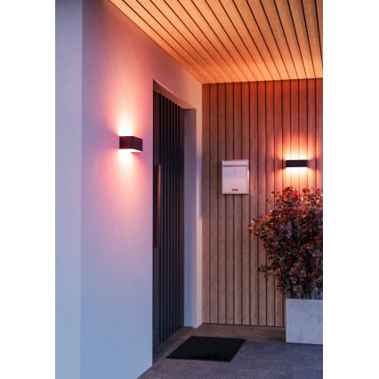 Eglo - RGBW LED Dimmable Outdoor Wall Light LED/10W/230V 2700-6500K IP55 Black