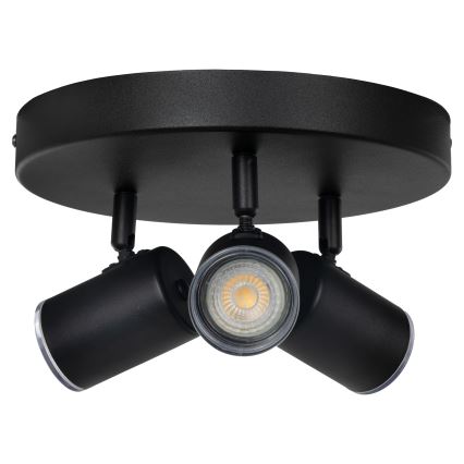 Eglo - Bathroom spotlight, 3× GU10 (5W each), 230V, IP44, Black
