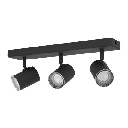 Eglo - Bathroom spotlight 3xGU10/5W/230V IP44 black