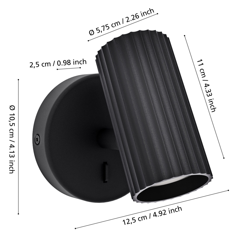 Eglo - Wall-mounted spotlight 1xGU10/5W/230V black