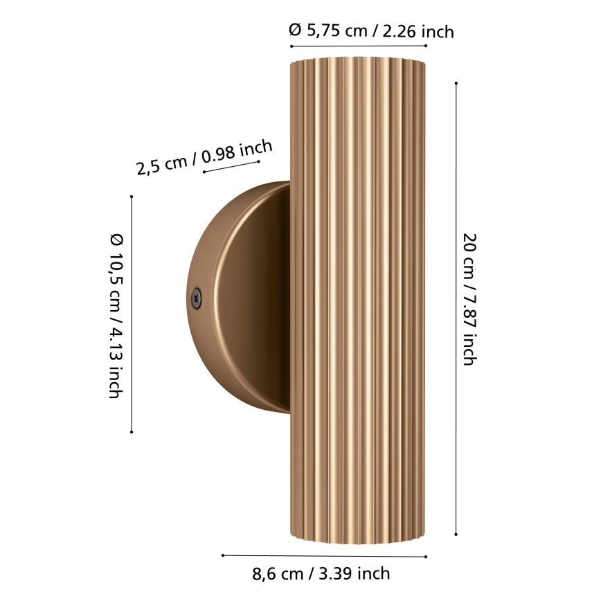 Eglo - Wall light 2xGU10/5W/230V gold