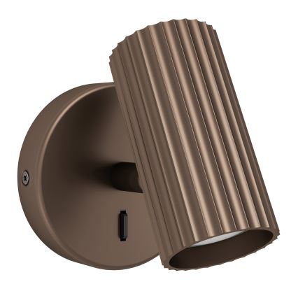 Eglo - Wall-mounted spotlight 1xGU10/5W/230V brown