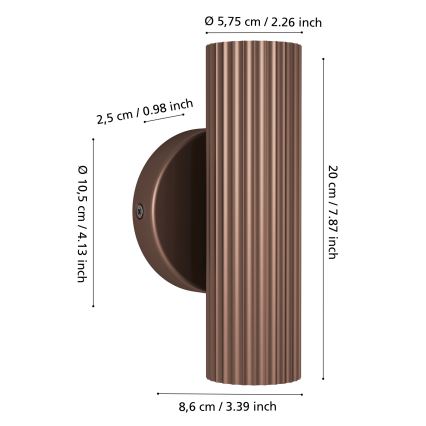 Eglo - Wall light 2xGU10/5W/230V, brown
