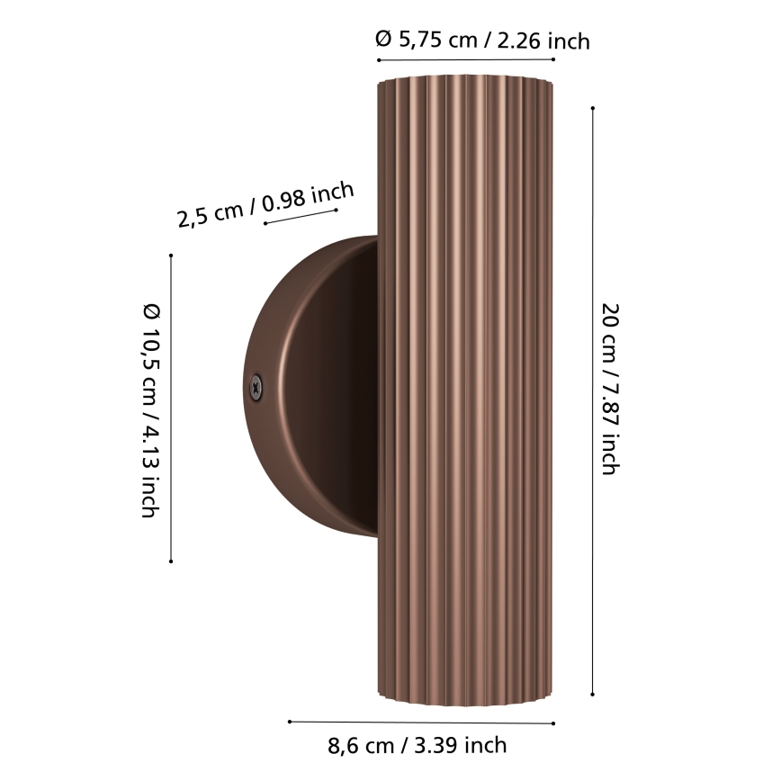 Eglo - Wall light 2xGU10/5W/230V, brown