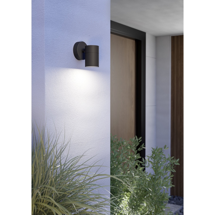 Eglo - Outdoor wall light 1x GU10/28W/230V IP44 black