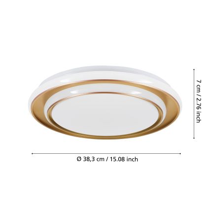 Eglo - LED Ceiling Light LED/24W/230V Ø 40 cm gold