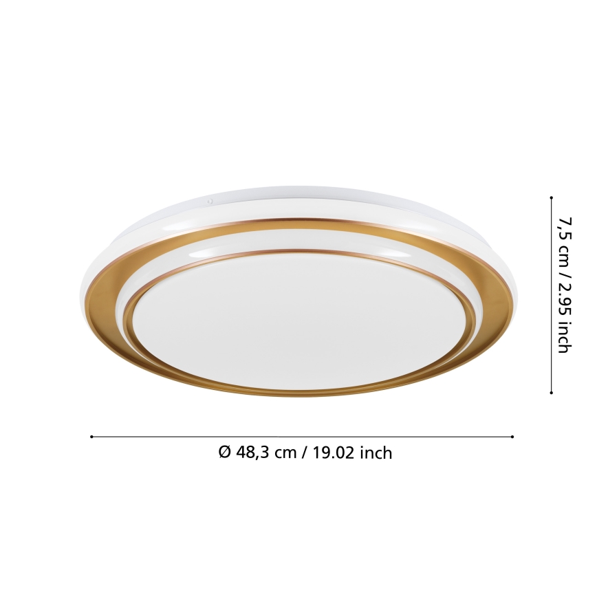 Eglo - LED Ceiling Light LED/36W/230V 2700/4000/6500K Ø 49 cm gold