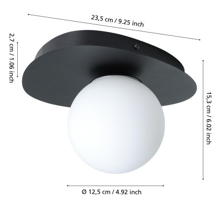 Eglo - LED Bathroom Wall Light 1xG9/4.2W/230V IP44 Black