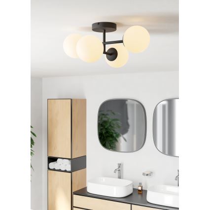 Eglo - LED bathroom flush-mount ceiling light 4xG9/4.2W/230V IP44 black