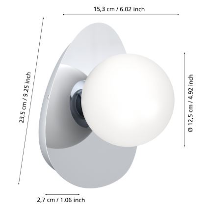 Eglo - LED Bathroom Wall Light 1x G9/4.2W/230V IP44 Polished Chrome
