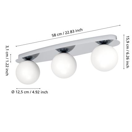 Eglo - LED Bathroom Ceiling Light 3xG9/4.2W/230V IP44 Polished Chrome