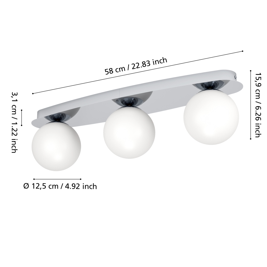 Eglo - LED Bathroom Ceiling Light 3xG9/4.2W/230V IP44 Polished Chrome