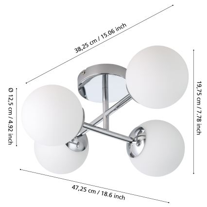 Eglo - LED Bathroom Surface-Mounted Ceiling Light 4xG9/4,2W/230V IP44 Polished Chrome