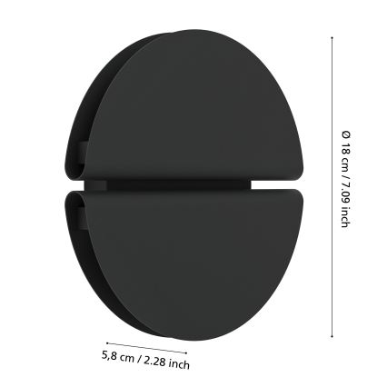 Eglo - LED Outdoor Wall Light LED/4,5W/230V 2700/4000/6500K IP44 Black