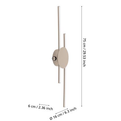 Eglo - LED Wall Light LED/20W/230V + LED/0.91W Beige