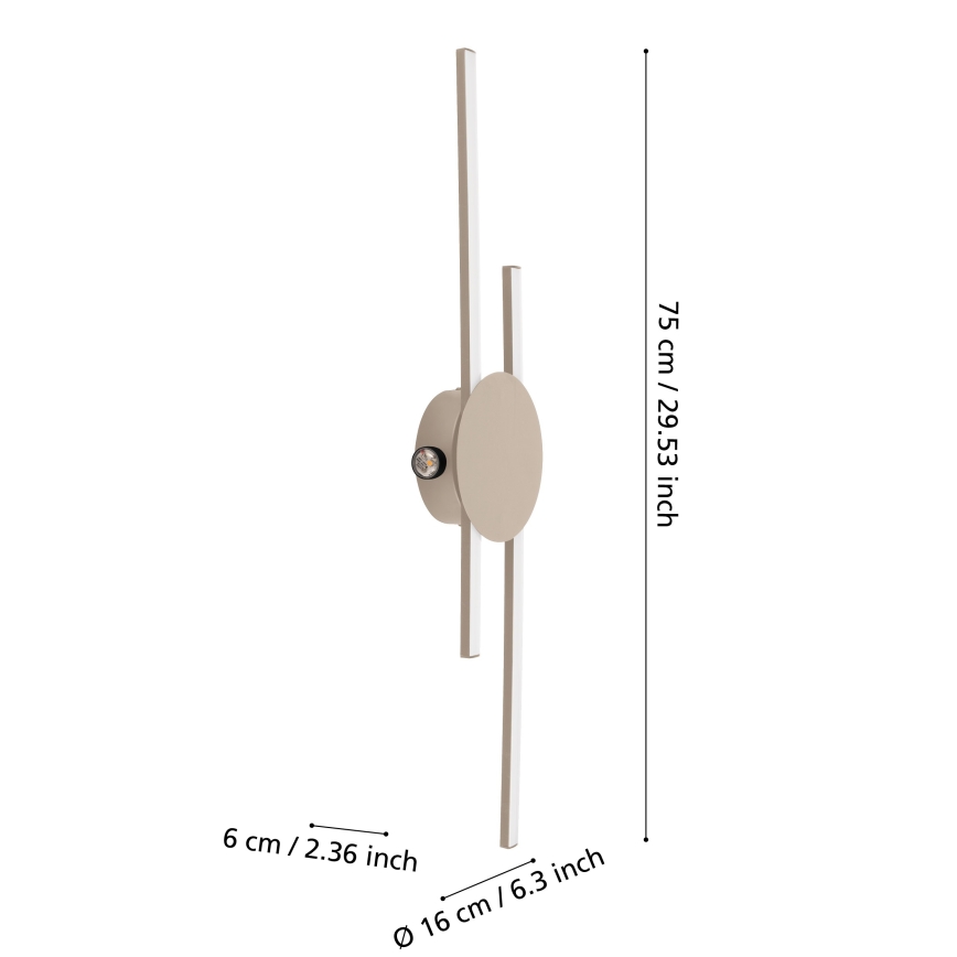 Eglo - LED Wall Light LED/20W/230V + LED/0.91W Beige
