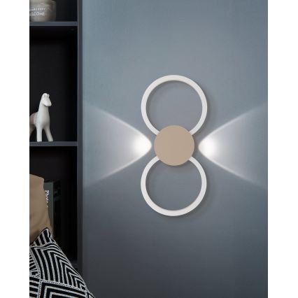 Eglo - LED Wall light LED/20W/230V + LED/0,91W beige