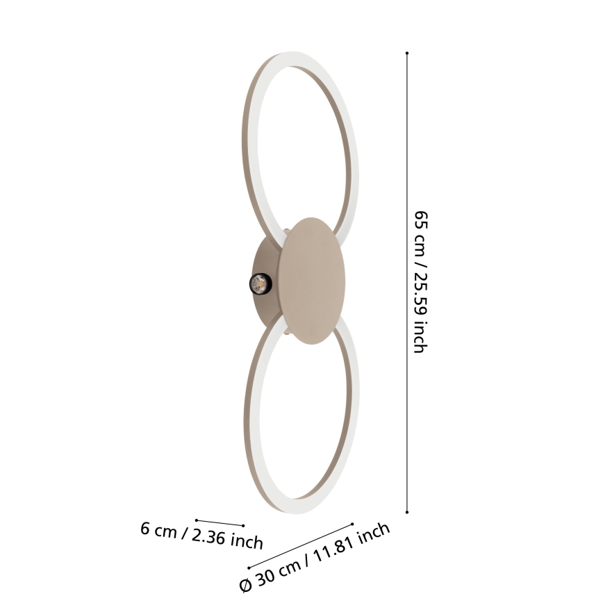 Eglo - LED Wall light LED/20W/230V + LED/0,91W beige