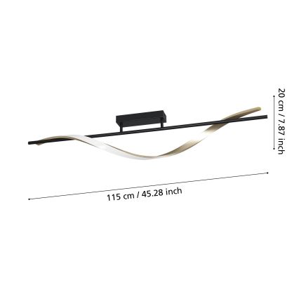 Eglo - LED Ceiling Light LED/20W/230V 2700/4000/6500K Black/Gold