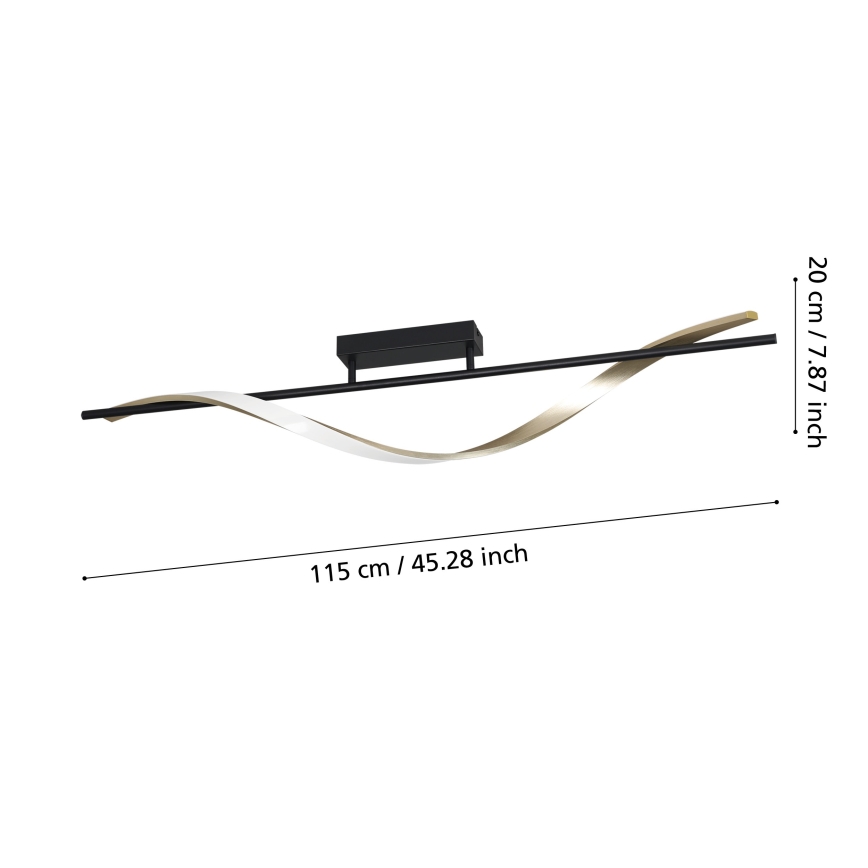 Eglo - LED Ceiling Light LED/20W/230V 2700/4000/6500K Black/Gold