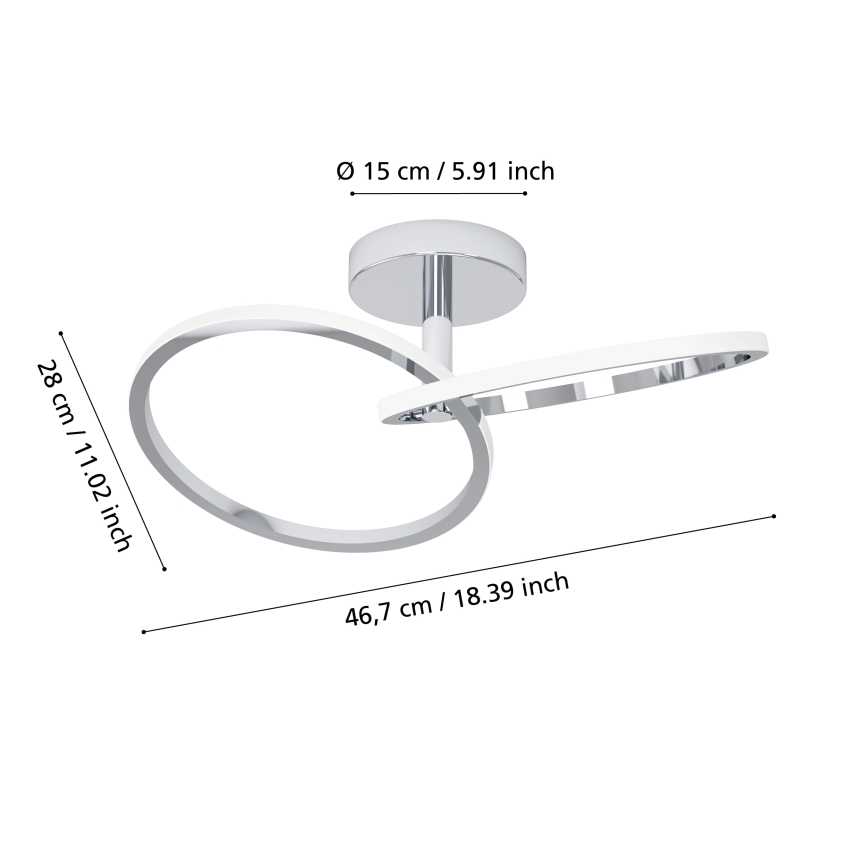 Eglo - LED Ceiling Light LED/12W/230V 2700/4000/6500K polished chrome