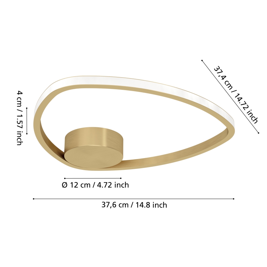Eglo - LED Ceiling Light, 9.7W, 230V, 2700/4000/6500K, Ø37.5 cm, Gold
