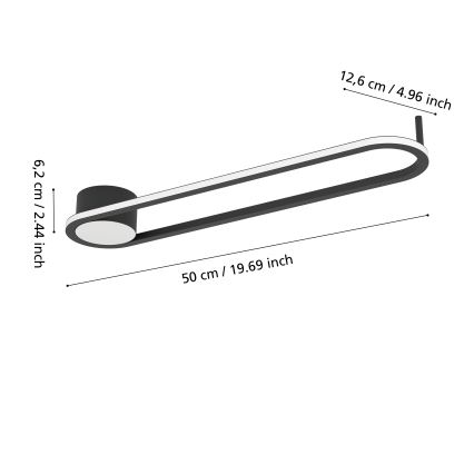 Eglo - LED Ceiling Light LED/24W/230V 2700/4000/6500K Black