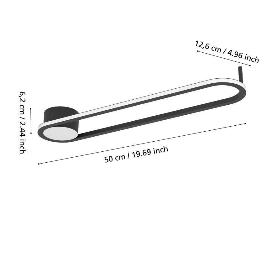 Eglo - LED Ceiling Light LED/24W/230V 2700/4000/6500K Black