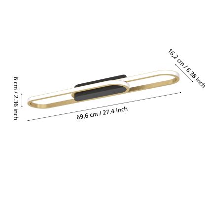 Eglo - LED Ceiling Light LED/20W/230V 2700/4000/6500K Gold