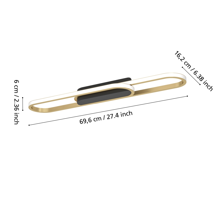 Eglo - LED Ceiling Light LED/20W/230V 2700/4000/6500K Gold