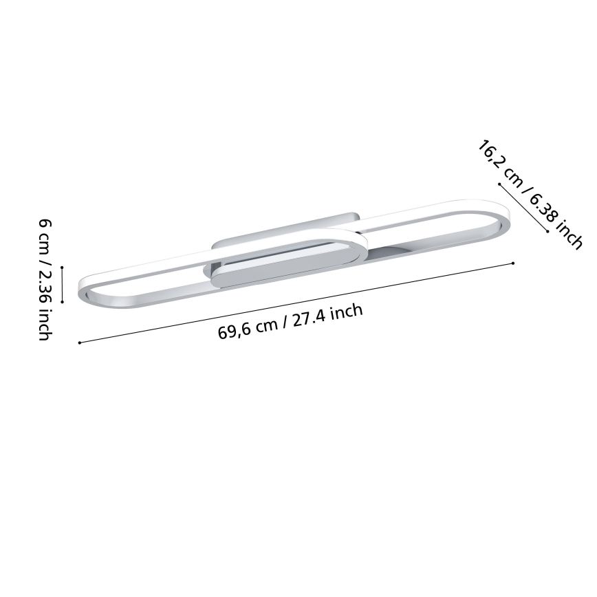 Eglo - LED Ceiling Light LED/20W/230V 2700/4000/6500K Polished Chrome