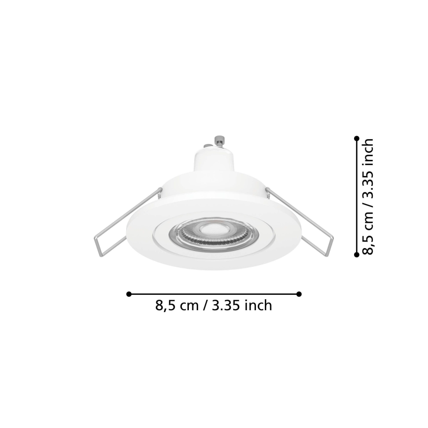 Eglo - LED Bathroom Recessed Spotlight 1x GU10/4.5W/230V IP44 White