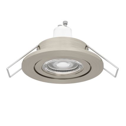 Eglo - LED bathroom recessed spotlight 1x GU10/4.5W/230V IP44 matte chrome