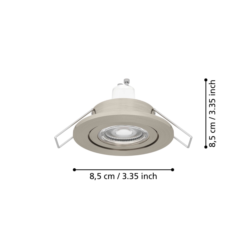 Eglo - LED bathroom recessed spotlight 1x GU10/4.5W/230V IP44 matte chrome