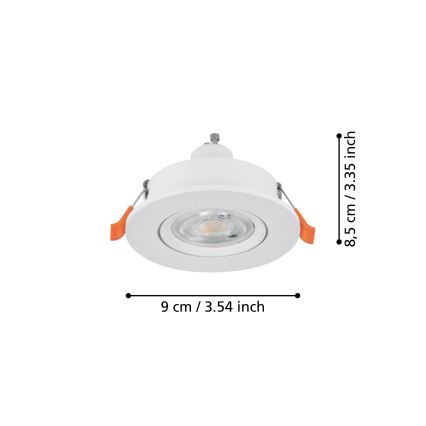 Eglo - LED recessed spotlight 1xGU10/4.5W/230V white