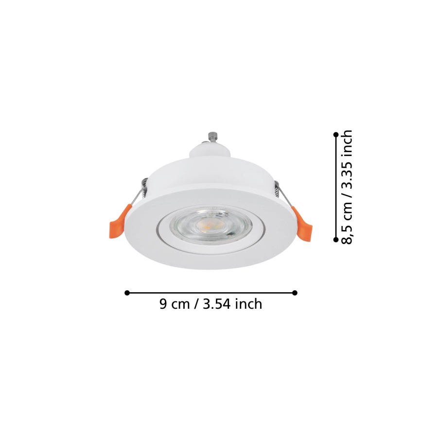 Eglo - LED recessed spotlight 1xGU10/4.5W/230V white