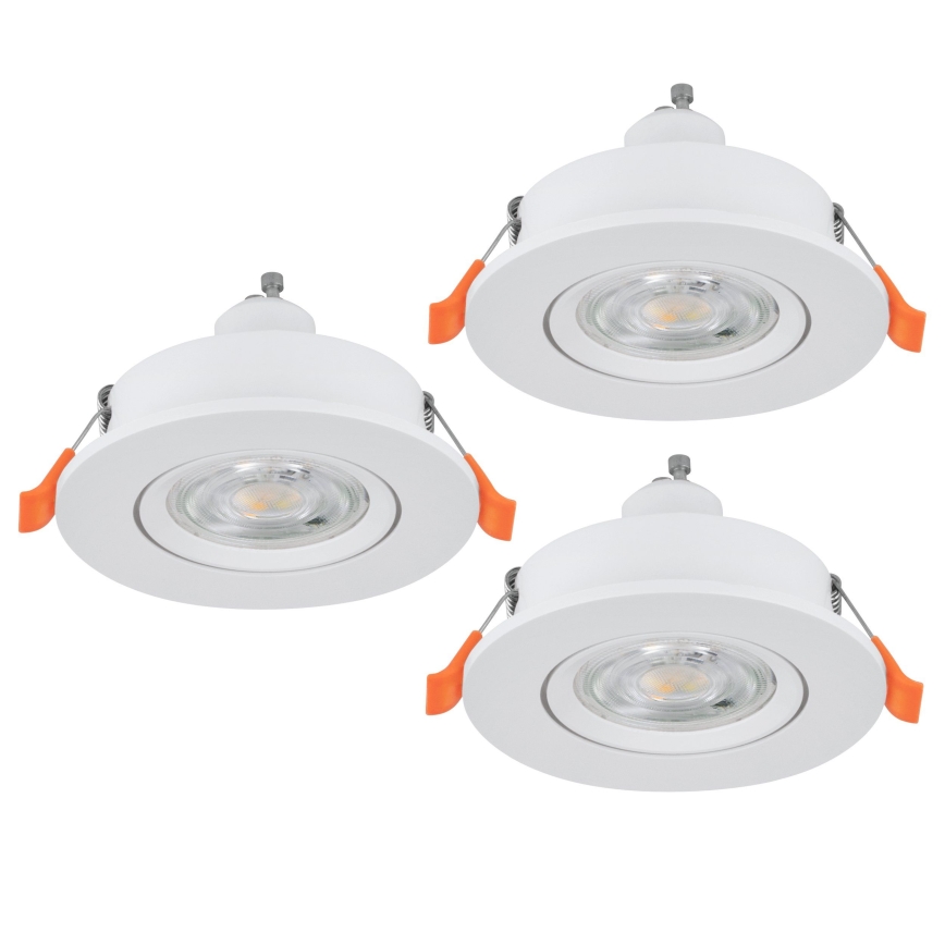 Eglo - Set of 3 LED recessed spotlights 1x GU10/4.5W/230V, white